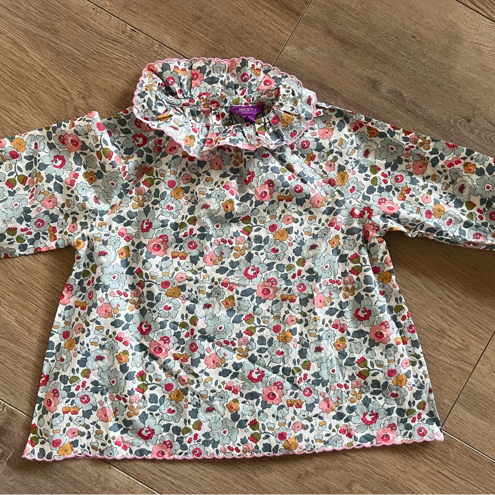 Liberty Floral Kids Shirt - Pink, Green, White
